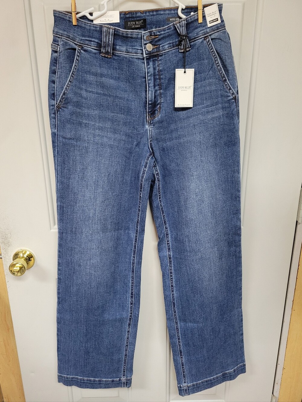Judy Blue High Waist Double Button Wide Leg Jeans